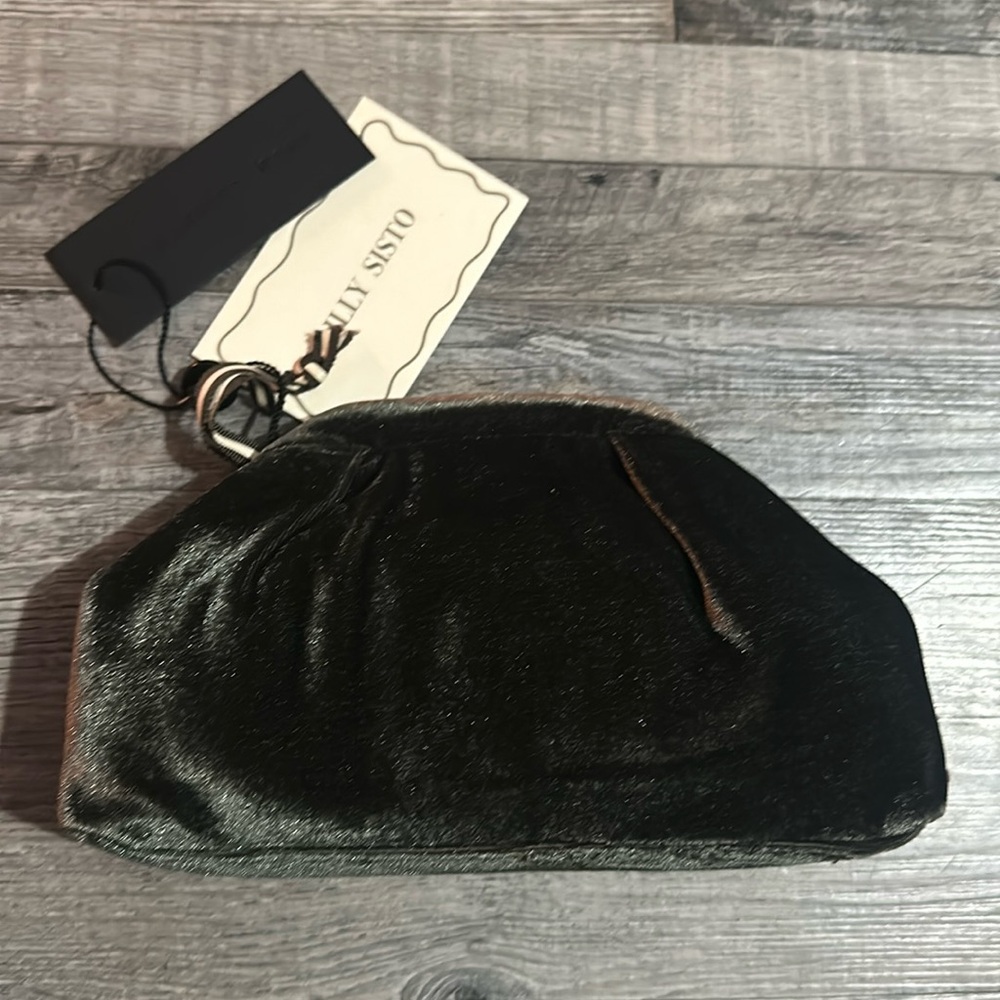 Gianni Bini x Lilly Sisto Virginia Velvet Clutch Crossbody Bag In Dark Green